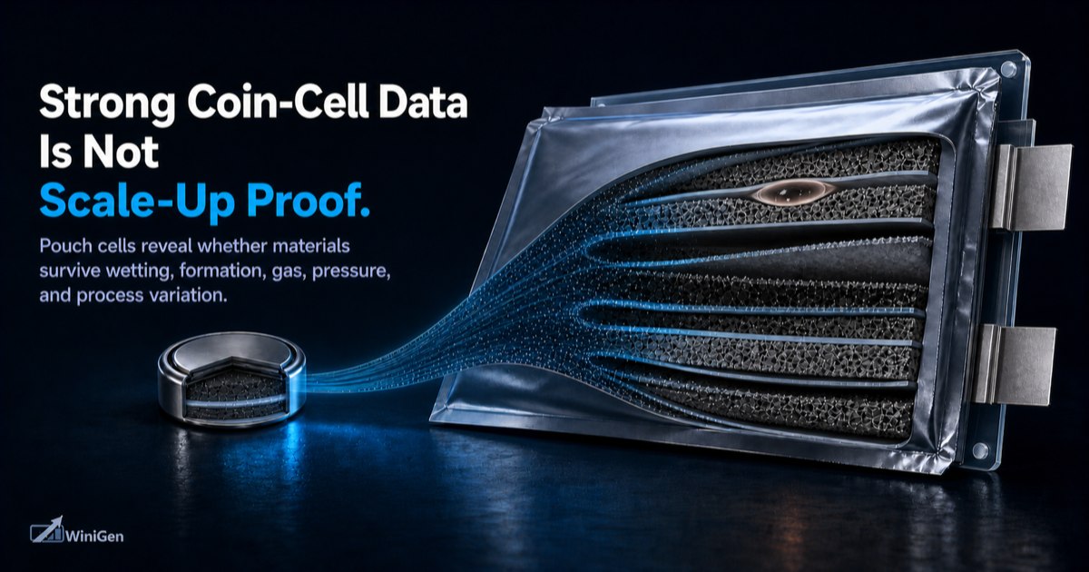 Strong coin-cell data is not scale-up proof: coin-to-pouch validation